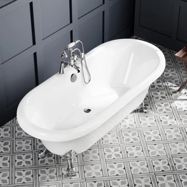 Grosvenor 1700mm Roll Top Bath - Chrome Claw Feet