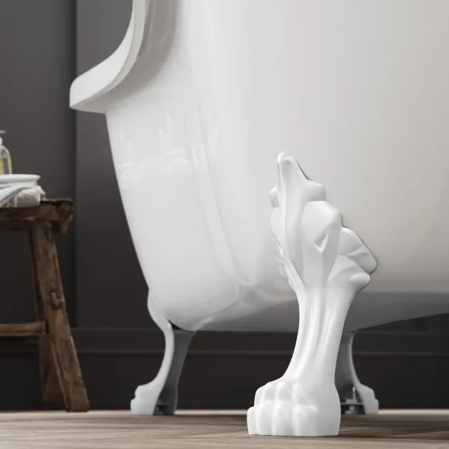 Tonbridge 1600mm Roll Top Bath - White Claw Feet