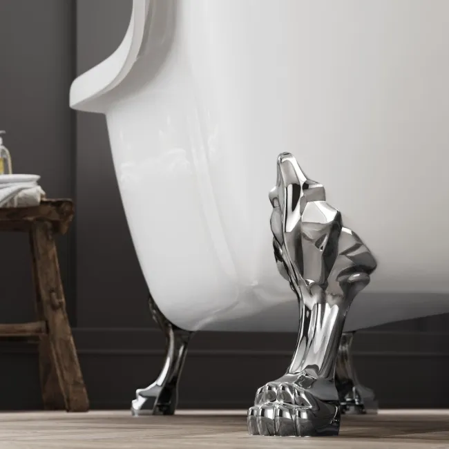 Tonbridge 1600mm Roll Top Bath - Chrome Claw Feet