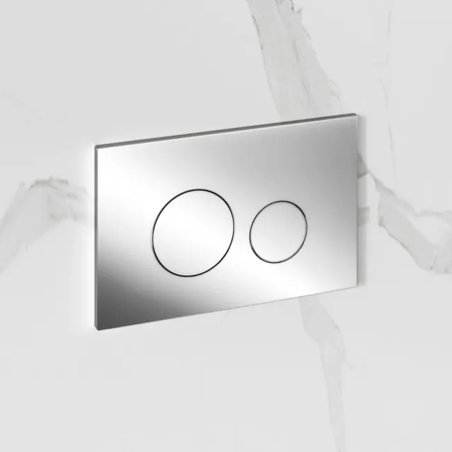 Idaho Pneumatic Compact Top & Front Wall Hung Toilet Frame and Concealed Cistern with Chrome Flush Plate - Round Buttons