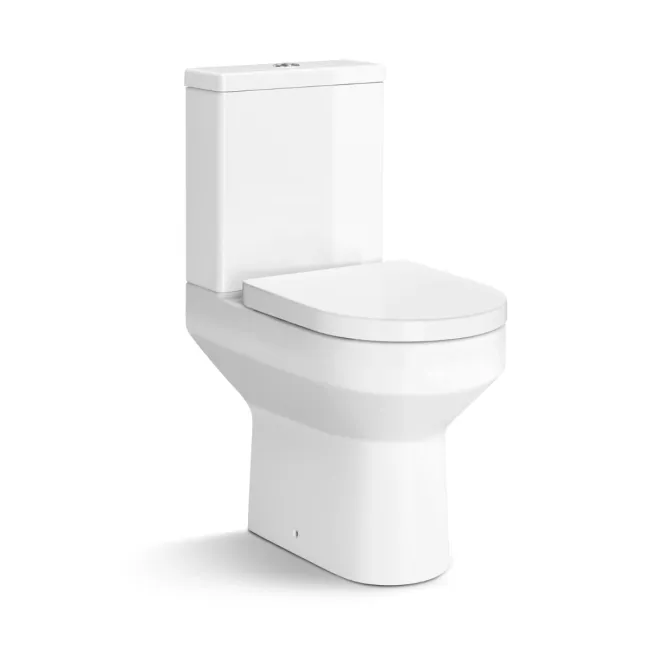 Denver Short Projection Rimless Close Coupled Toilet With Soft Close Seat