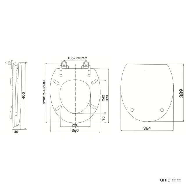 Lima Traditional Close Coupled Toilet With Graphite Grey Wooden Seat