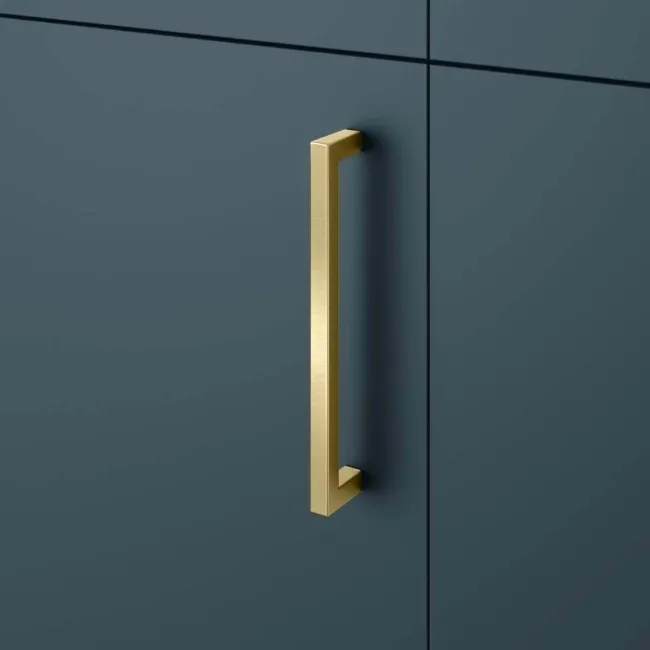 Harper Navy Blue Side Cabinet Unit 300mm - Brushed Brass Accents