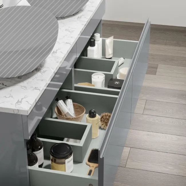 Trent Stone Grey Drawer with Marble Top 1200mm - Excludes Counter Top Basins