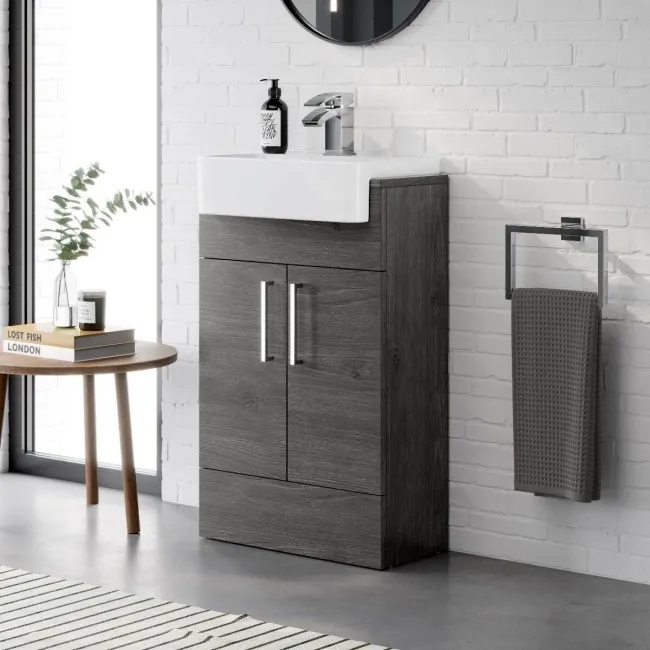 Harper Charcoal Elm Vanity with Semi Recessed Basin 500mm