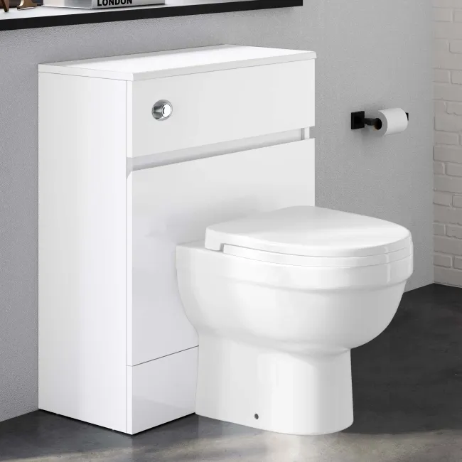 Foster Gloss White Back To Wall Unit and Seattle Toilet