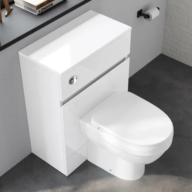 Foster Gloss White Back To Wall Unit and Seattle Toilet