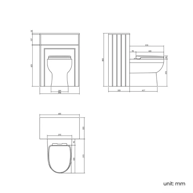 Traditional Graphite Grey Back To Wall Unit and Seattle Toilet