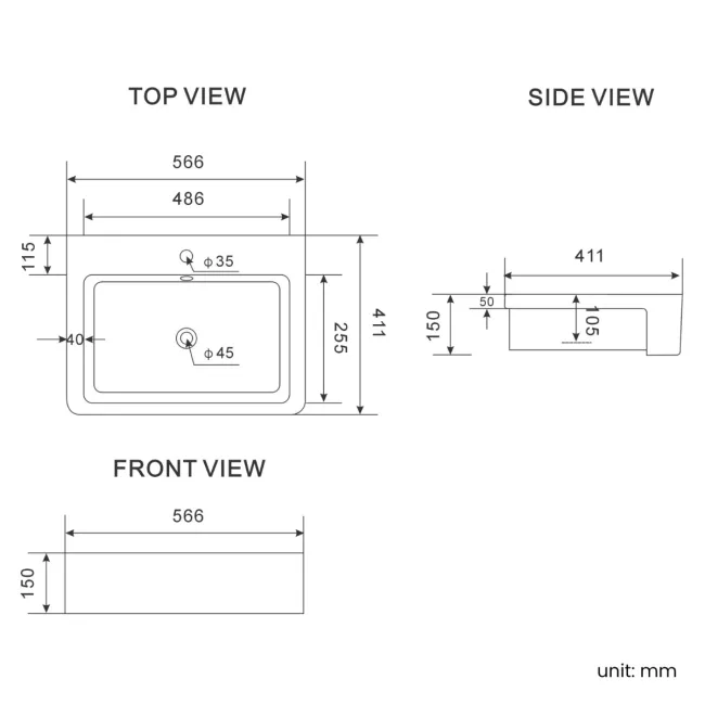 Monaco Graphite Grey Basin Vanity and Back To Wall Unit 1500mm (Excludes Pan & Cistern)