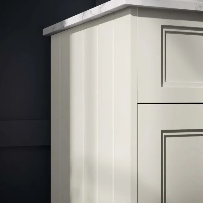 Lucia Chalk White Vanity with Marble Top & Oval Counter Top Basin 840mm