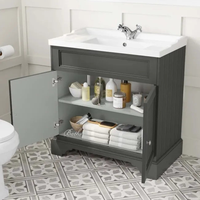 Lucia Graphite Grey Basin Vanity 830mm