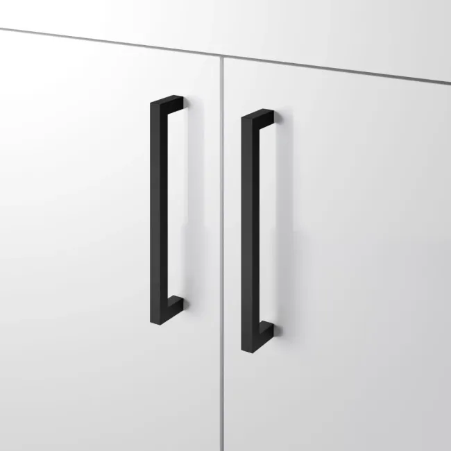 Harper Gloss White Basin Vanity and Back To Wall Toilet Unit 1200mm - Black Accents