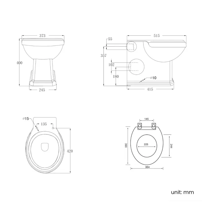 Monaco Chalk White Combination Vanity Basin and Hudson Toilet with Wooden Seat 1200mm