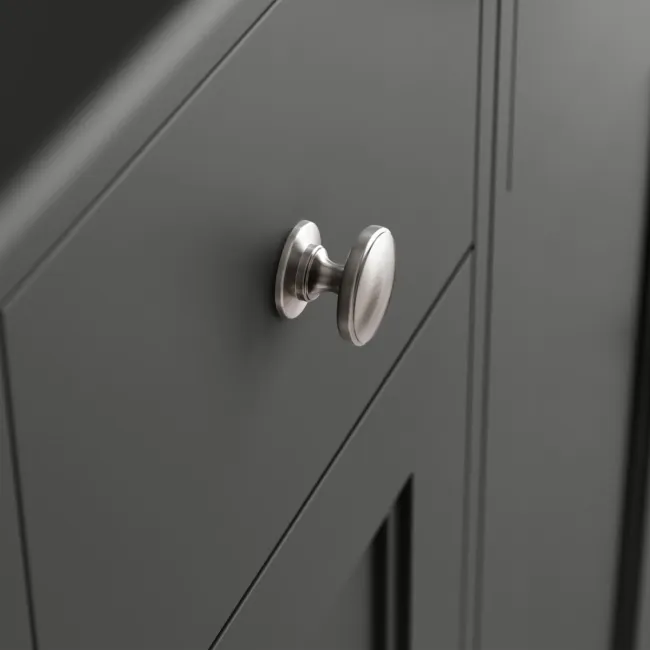 Monaco Graphite Grey Combination Vanity Basin and Hudson Toilet with Wooden Seat 1200mm