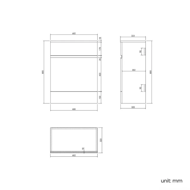 Foster Gloss White Combination Vanity Basin and Tucson Toilet 1500mm