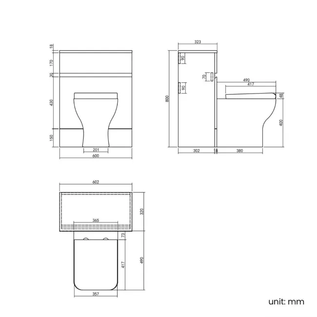 Foster Tungsten Grey Back To Wall Unit and Houston Toilet