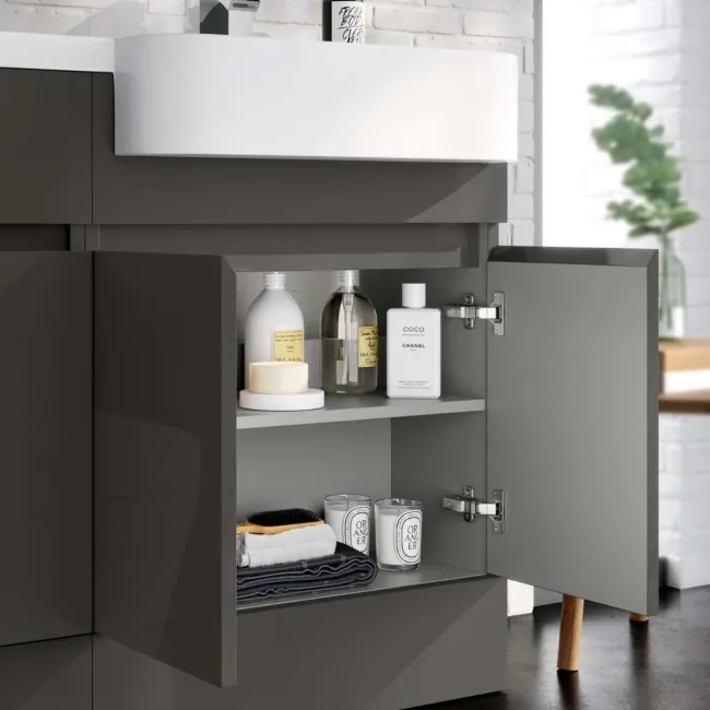 Foster Tungsten Grey Combination Vanity Basin and Tucson Toilet 1200mm - Right Handed