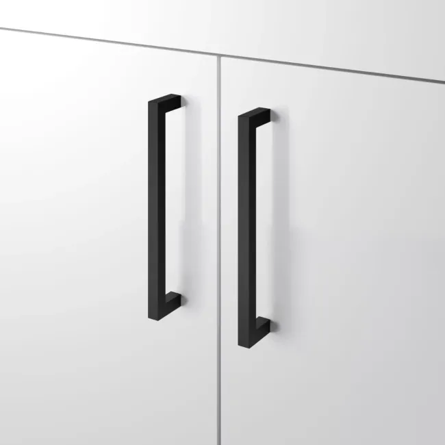 Mersey Gloss White Combination Vanity Basin and Austin Toilet 1000mm - Black Accents