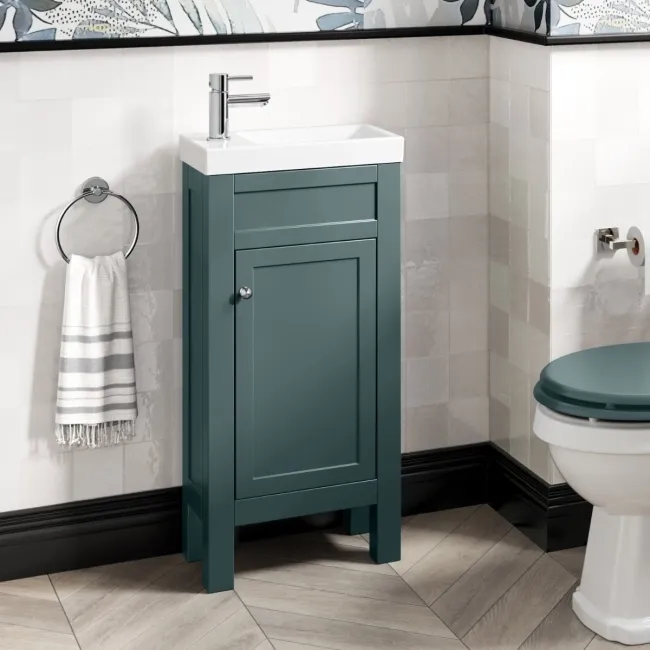 Bermuda Midnight Green Cloakroom Basin Vanity 400mm