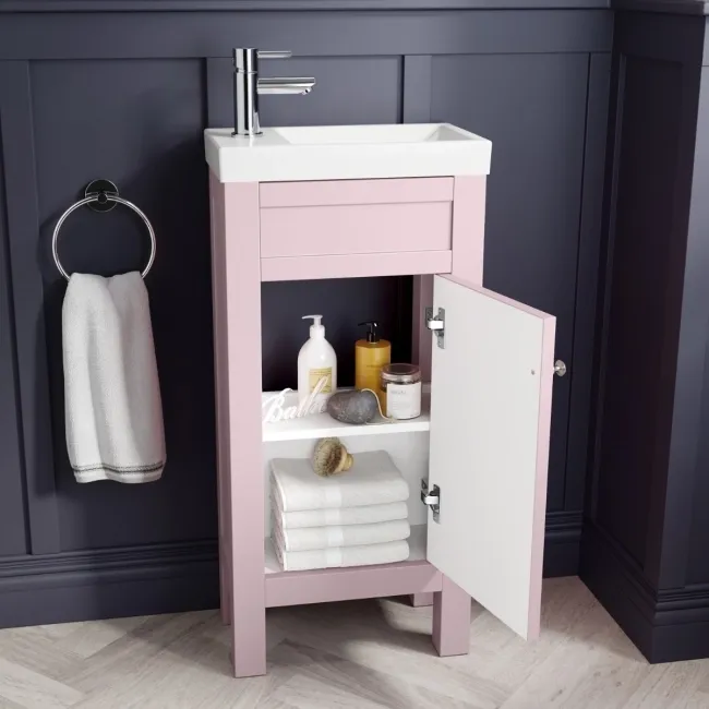 Bermuda Cashmere Pink Cloakroom Basin Vanity 400mm
