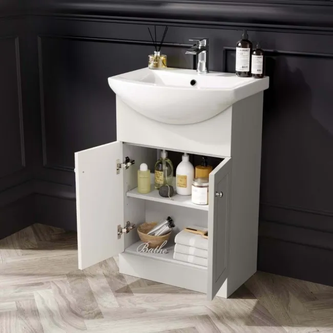 Capri Cotton White Combination Vanity Basin and Houston Toilet 1050mm - Chrome Handles