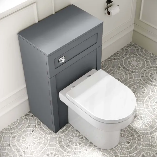 Capri Fog Grey Combination Vanity Basin and Denver Toilet 1050mm - Chrome Handles