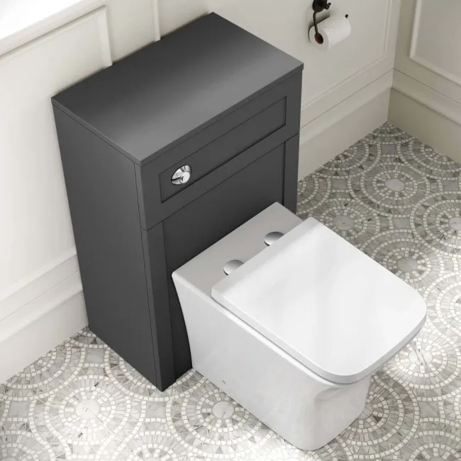 Capri Slate Grey Combination Vanity Basin and Houston Toilet 1150mm - Chrome Handles
