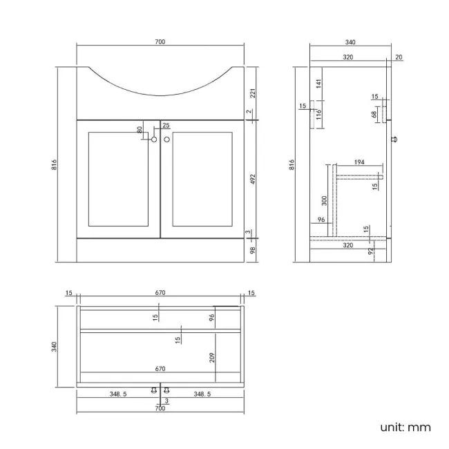 Capri Slate Grey Combination Vanity Basin and Houston Toilet 1350mm - Chrome Handles