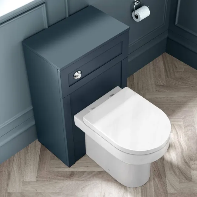 Capri Navy Blue Combination Vanity Basin and Denver Toilet 1050mm - Chrome Handles