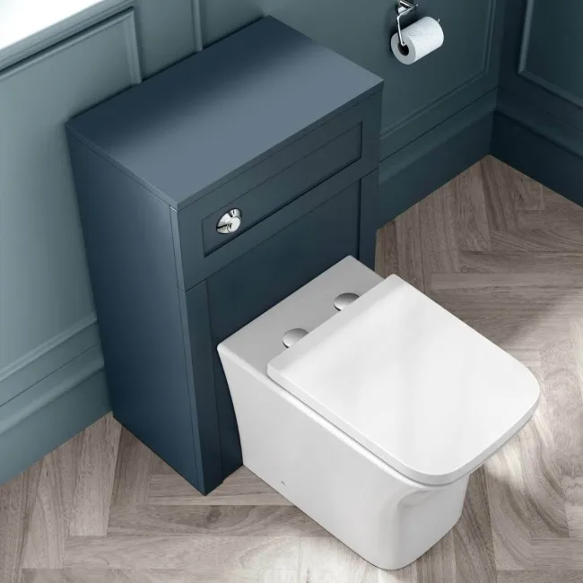 Capri Navy Blue Combination Vanity Basin and Houston Toilet 1150mm - Chrome Handles