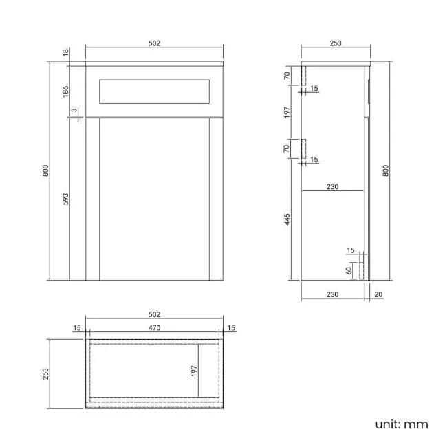 Milos Slate Grey Combination Vanity Basin and Houston Toilet 1100mm - Chrome Handles