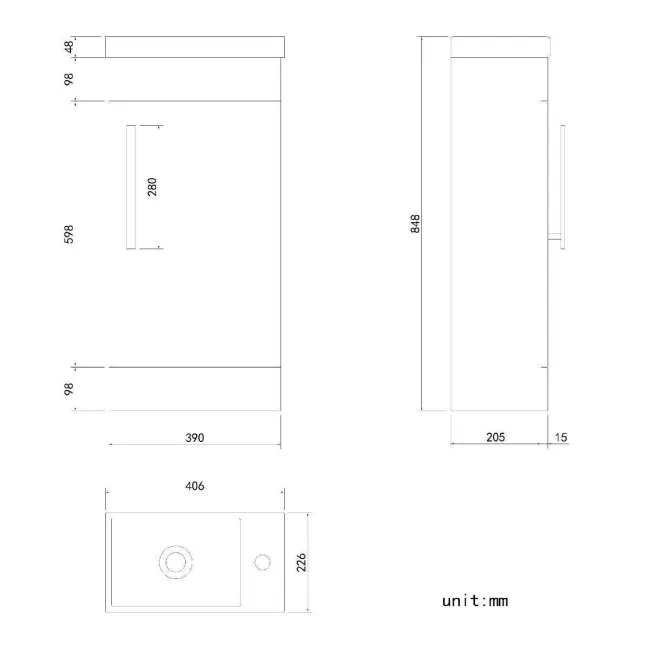 Avon Gloss White Cloakroom Floor Standing Basin Vanity 400mm and Toilet Set