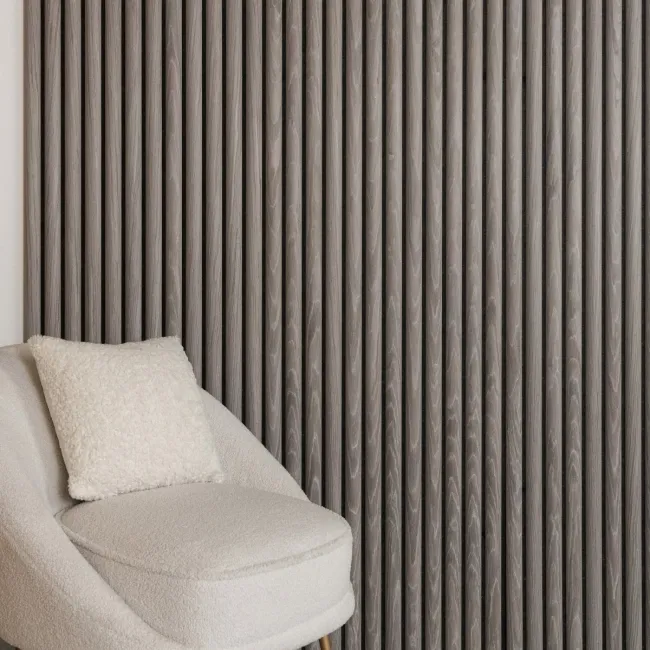 Trepanel Design® Silver on Dark Grey Felt Curve Acoustic Wall Panels