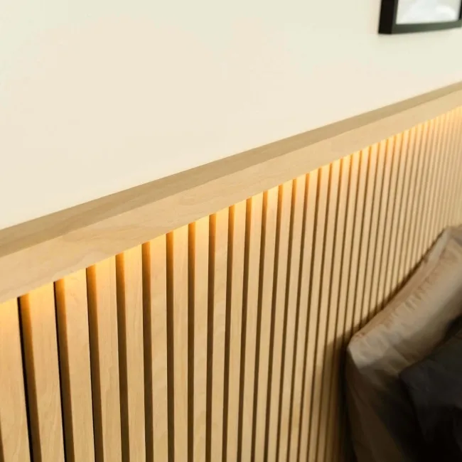 Trepanel® Oak Wood Acoustic Panel Top Trim with Lighting Option