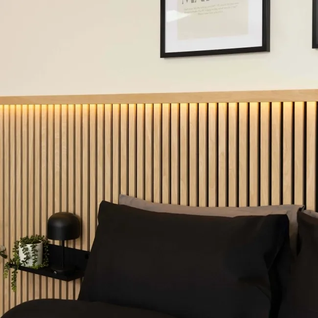 Trepanel® Oak Wood Acoustic Panel Top Trim with Lighting Option