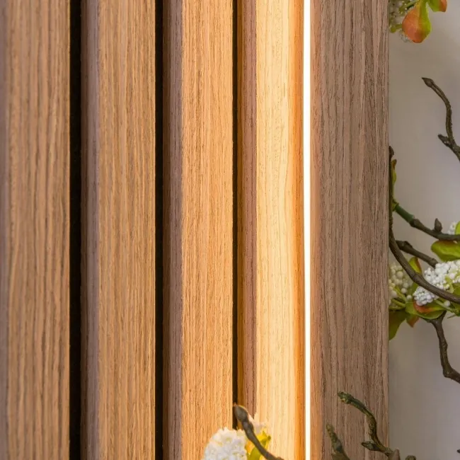Trepanel® Smoked Oak Wood Acoustic Panel Top Trim with Lighting Option