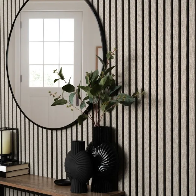 Trepanel® Texture Beige Herringbone Acoustic Wood & Felt Slat Panels