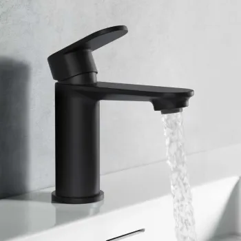 Anker Matt Black Basin Mixer Tap