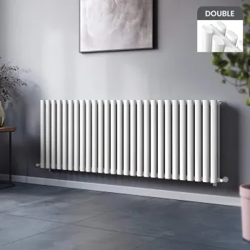 Marbella White Double Oval Panel Radiator 600x1620mm