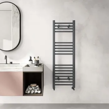 Barcelona Anthracite Straight Heated Towel Rail 1200x400mm