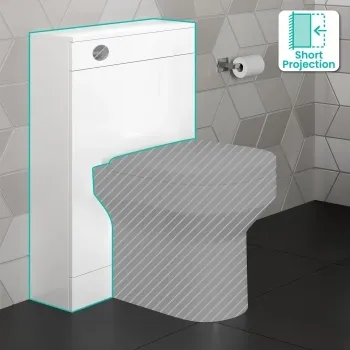 Mersey Gloss White Slimline Back To Wall Toilet Unit 500mm