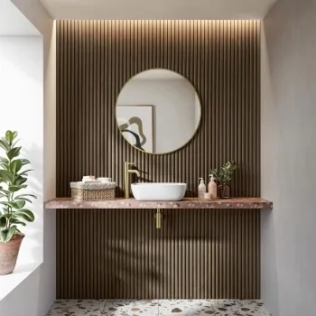 Trepanel Aqua 3D® Waterproof Walnut Brown Wood Effect Fluted Wall Panel 3 Pack (Covers 1.80 SQM)