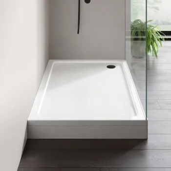 London Rectangular Stone Shower Tray 1400x900mm & Riser Kit