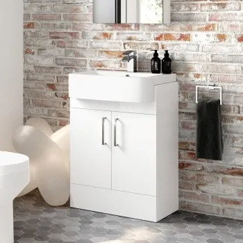 Harper Gloss White Vanity with Semi Recessed Basin 600mm