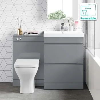 Trent Stone Grey Combination Basin Drawer and Atlanta Toilet 1100mm