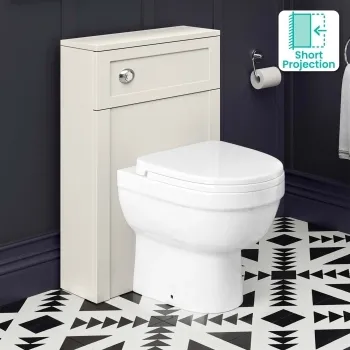 Traditional Chalk White Slimline Back To Wall Unit and Seattle Toilet