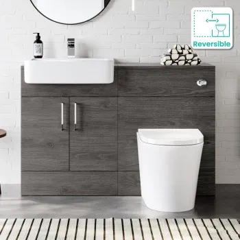 Harper Charcoal Elm Combination Vanity Basin and Boston Toilet 1200mm