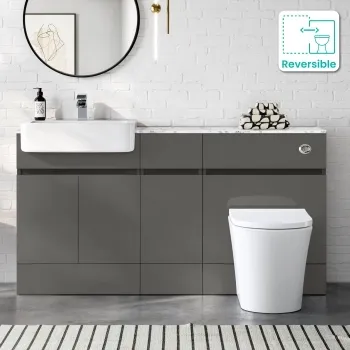 Foster Tungsten Grey Combination Vanity Basin with Marble Top & Tucson Toilet 1500mm