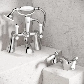 Cherwell Traditional Chrome Basin & Bath Mixer Tap Set
