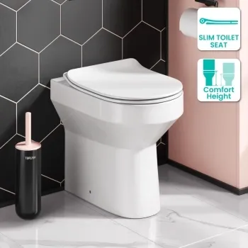 Denver Rimless Comfort Height Back To Wall Toilet With Premium Soft Close Slim Seat